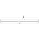 Porte rideau - tube - recoupable Lg 700mm Ø 20 - inox 304 poli brillant