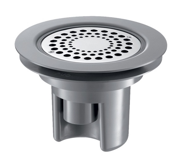 Siphon douche en pvc a grille inox Ø115 SV Ø 40 - pour sol souple