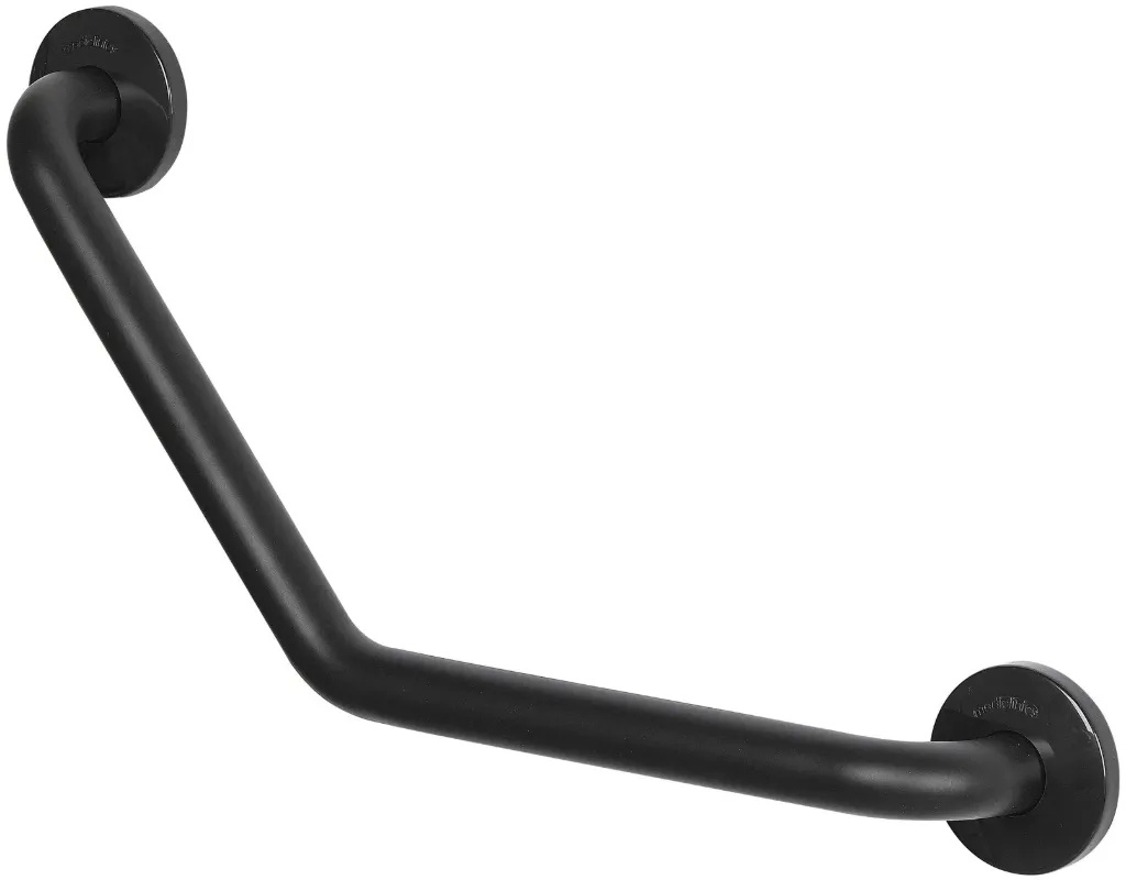 [BA2130B] Barre a 130° Ø 32 400x400 acier époxy noir mat - 2 points fixations invisible