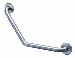 Barre a 130° Ø 32 400x400 inox satine - 2 pts fix invis.
