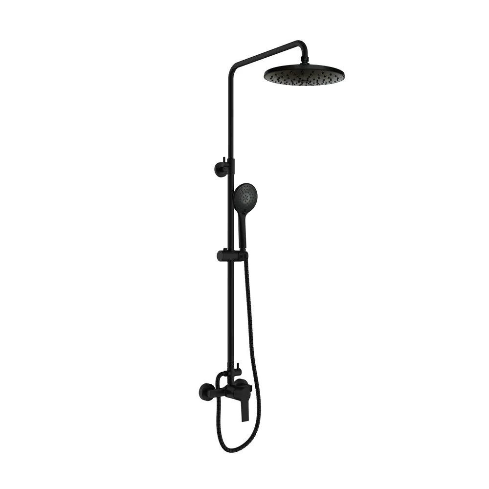 [62124] Colonne de douche " GO!2 " (douche de tête, + douchette 3 jets) + mitigeur mécanique - Noir