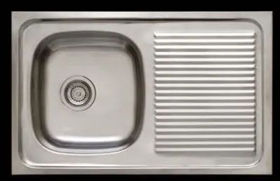 [L1090R] Evier inox a poser 1 cuve + 1 égouttoir + vidage " M 1000 " 90x60