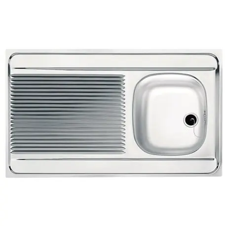 Evier inox a poser 1 cuve + egouttoir + vidage " Man " 100x60