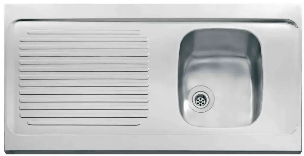 Evier inox a poser 1 cuve + égouttoir + vidage " Spit " 120x60