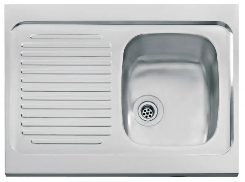 [082508] Evier inox a poser 1 cuve + égouttoir + vidage " Spit "  90x60