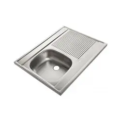 [013953] Evier inox a poser 1 cuve + egouttoir + vidage " Man " 80x60