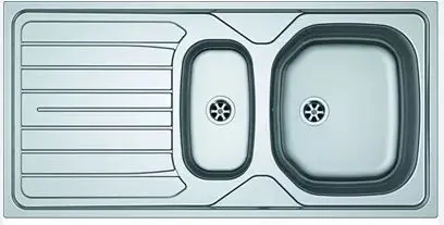 [898731] Evier inox dekor a encastrer 1 cuve +1/2 égouttoir + vidage " Renova "100x50