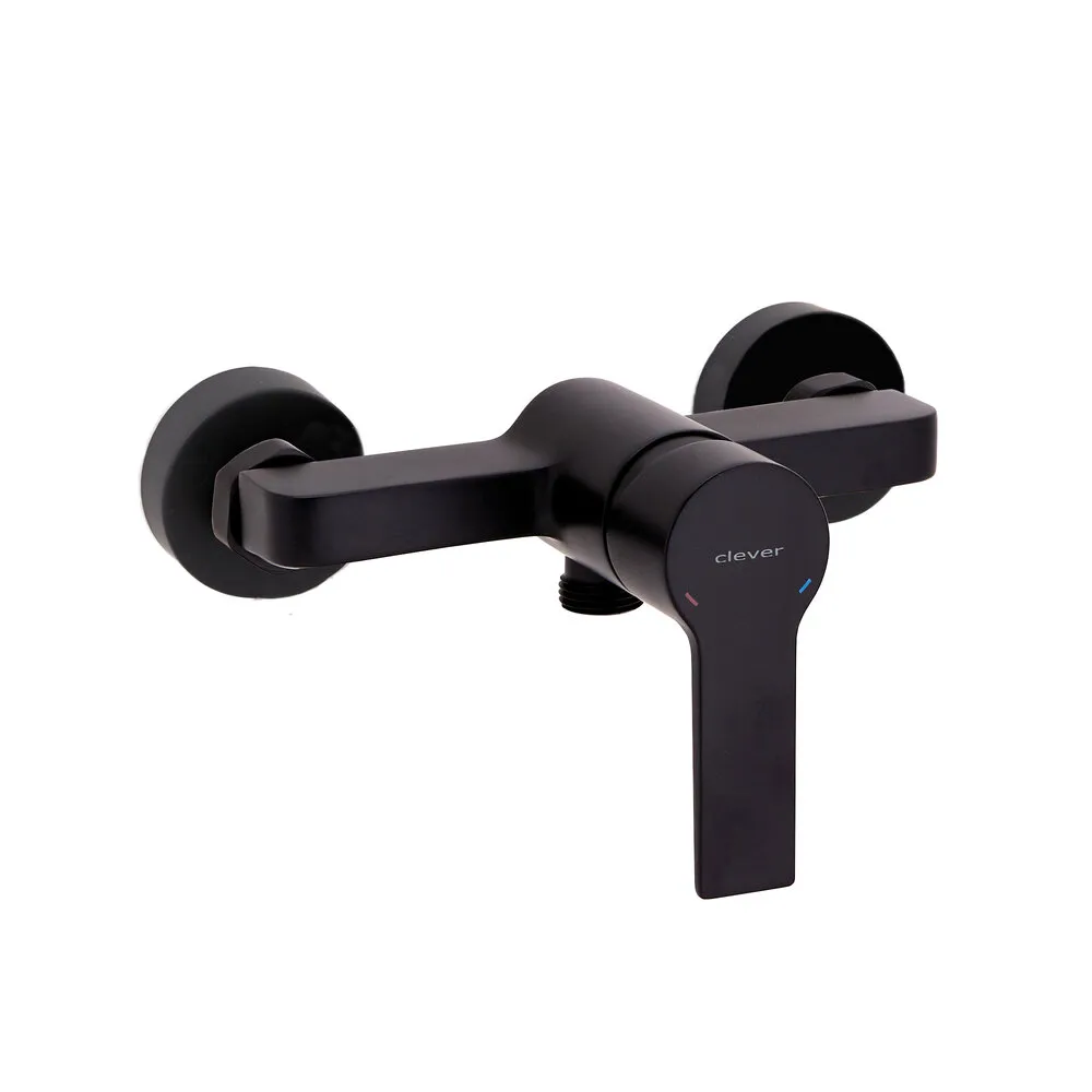 [62144] Mitigeur Douche " GO!2 " Noir+ support douche + douchette + flexible