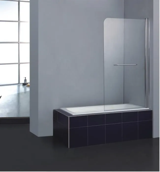 [908] Pare baignoire 85x140 - profil chr - verre transp. 6mm