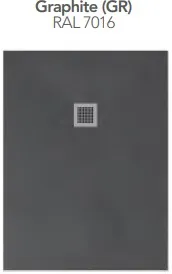 Receveur a poser ou encastrer solidstone " Helsinki " 140x90 - Graphite