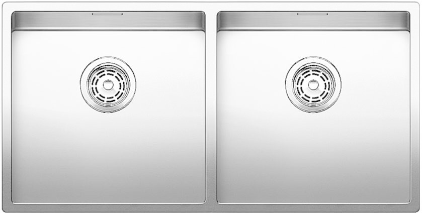 Evier inox a encastrer 2 cuves + vidage manuel " Java " 75x44 - sans égouttoir